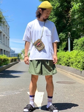 「NIKE(ナイキ)のアイテム(ソックス/靴下)」を使った、にーの〔大人|古着|デニム〕さん(メンズ・175cm)の夏コーディネート
