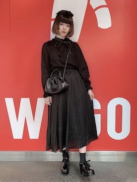 胡桃さんの「WEGO/ビッグリボンカチューシャ」を使ったコーディネート