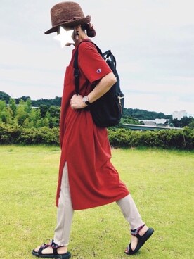 「NIKE(ナイキ)のアイテム(アナログ腕時計)」を使った、kaop🐣さん(レディース・151cm)の夏コーディネート