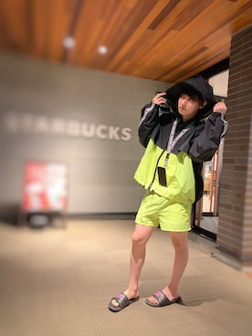 「NIKE(ナイキ)のアイテム(ビーチサンダル)」を使った、milaiさん(メンズ・170cm・20代)の夏コーディネート
