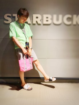 「NIKE(ナイキ)のアイテム(ビーチサンダル)」を使った、milaiさん(メンズ・170cm・20代)の夏コーディネート