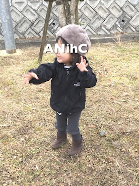 「NIKE(ナイキ)のアイテム(ブーツ)」を使った、ANihCさん(キッズ・100cm)の冬コーディネート
