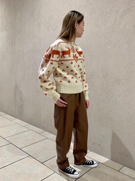 「CONVERSE(コンバース)の<CONVERSE(コンバース)>ALL STAR HI MADE IN JAPAN スニーカー(スニーカー、ブラック系)」を使った、齋藤 優奈さん(レディース・157cm)の秋コーディネート