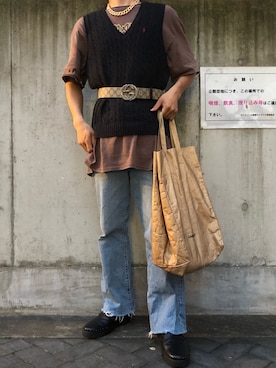「AMBUSH(アンブッシュ)のアイテム(バッグ)」を使った、ユウスケさん(メンズ・165cm)の夏コーディネート