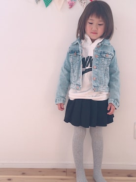 「NIKE(ナイキ)のアイテム(パーカー)」を使った、hanaaさん(キッズ・110cm)の冬コーディネート
