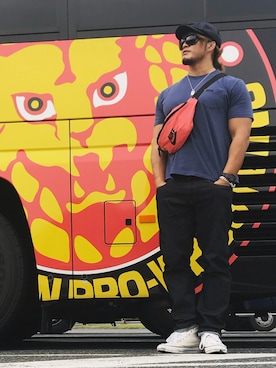 「NIKE(ナイキ)のアイテム(ボディバッグ/ウエストポーチ)」を使った、棚橋弘至さん(メンズ・181cm・40代)の春コーディネート