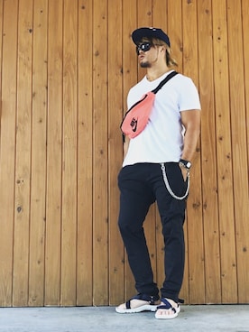 「NIKE(ナイキ)のアイテム(キャップ)」を使った、棚橋弘至さん(メンズ・181cm・40代)の夏コーディネート