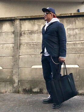 「NIKE(ナイキ)のアイテム(キャップ)」を使った、棚橋弘至さん(メンズ・181cm・40代)の冬コーディネート