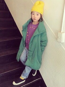 「THE ANIMAL OBSERVATORY(ジアニマルオブザバートリー)のアイテム(スウェット)」を使った、eightmaaanさん(キッズ・120cm)の冬コーディネート