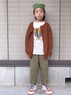 「THE ANIMAL OBSERVATORY(ジアニマルオブザバートリー)のアイテム(シューズ)」を使った、eightmaaanさん(キッズ・128cm)の秋コーディネート