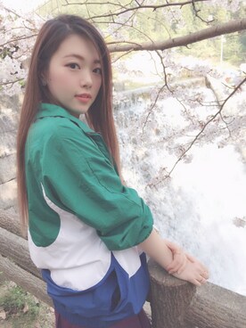 「NIKE(ナイキ)のアイテム(ナイロンジャケット)」を使った、aoiさん(レディース・161cm)の春コーディネート