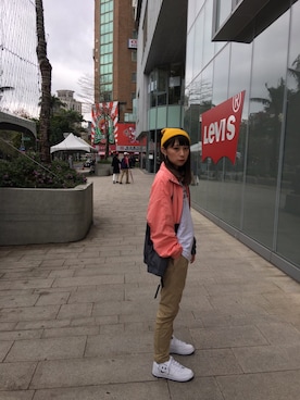 「NIKE(ナイキ)のアイテム(トレンチコート)」を使った、史迪さん(レディース・153cm)の春コーディネート