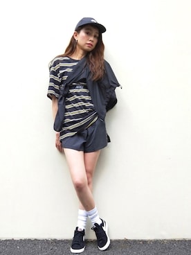 「NIKE(ナイキ)のアイテム(その他アウター)」を使った、木野園子さん(レディース・160cm)の夏コーディネート