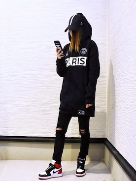 「NIKE(ナイキ)のアイテム(パーカー)」を使った、Yu☺︎さん(レディース・150cm)の秋コーディネート