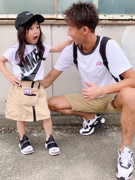 「NIKE(ナイキ)のアイテム(帽子)」を使った、kikopapaさん(キッズ・100cm)の夏コーディネート