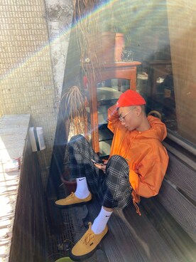 「NIKE(ナイキ)のアイテム(トレンチコート)」を使った、jlin1029さん(メンズ・168cm)の冬コーディネート