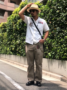 「schott(ショット)のアイテム(ネックレス)」を使った、HAYATOさん(メンズ・170cm)の夏コーディネート