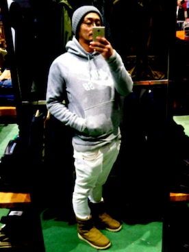 「NIKE(ナイキ)のアイテム(パーカー)」を使った、taajimahalさん(メンズ・174cm・20代)の冬コーディネート