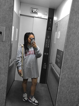 「NIKE(ナイキ)のアイテム(Tシャツ/カットソー)」を使った、𝐀𝐍𝐍さん(レディース・148cm)の春コーディネート