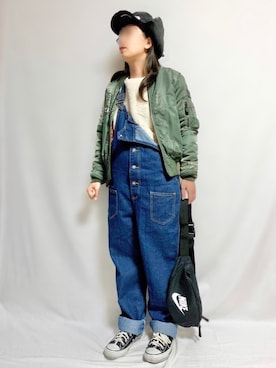 「NIKE(ナイキ)のアイテム(バッグ)」を使った、🌷𝒚𝒖𝒖𝒓𝒊.🌷さん(レディース・150cm)の秋コーディネート