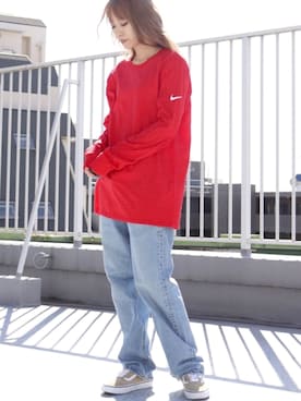 「NIKE(ナイキ)のアイテム(Tシャツ/カットソー)」を使った、ROOPTOKYO tabataさん(レディース・163cm)の秋コーディネート
