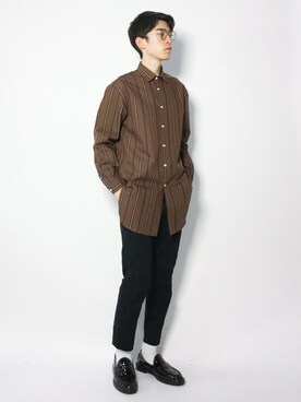 「STUDIOUS(ステュディオス)のアイテム(チノパンツ)」を使った、Morikawa Yoshinoriさん(メンズ・176cm)の冬コーディネート
