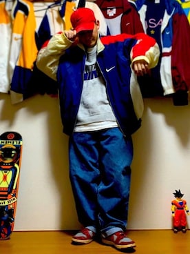 「NIKE(ナイキ)のアイテム(ナイロンジャケット)」を使った、Kosukeさん(メンズ・168cm・20代)の秋コーディネート