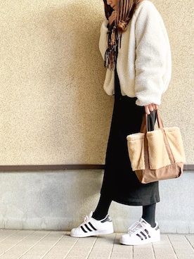 MAYU.HASさんの「《メルマガ掲載》adidas アディダス SUPERSTAR スーパースター C77124  WHT/CBK/WHT」を使ったコーディネート