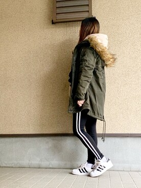 MAYU.HASさんの「《メルマガ掲載》adidas アディダス SUPERSTAR スーパースター C77124  WHT/CBK/WHT」を使ったコーディネート