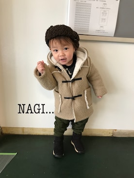 「NIKE(ナイキ)のアイテム(ブーツ)」を使った、ana...ibu...さん(キッズ・100cm)の冬コーディネート