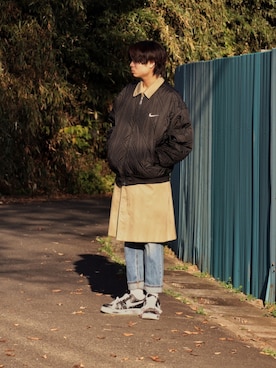 「NIKE(ナイキ)のアイテム(MA-1)」を使った、ぶー。さん(メンズ・178cm)の冬コーディネート