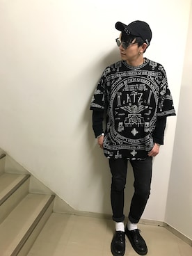 「NIKE(ナイキ)のアイテム(ソックス/靴下)」を使った、Norihitoさん(メンズ・177cm)の冬コーディネート