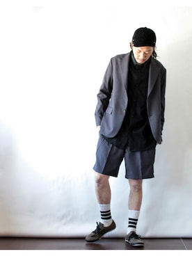 「VOO(ヴォー)のアイテム(パンツ)」を使った、マッシーさん(メンズ・174cm)の春コーディネート