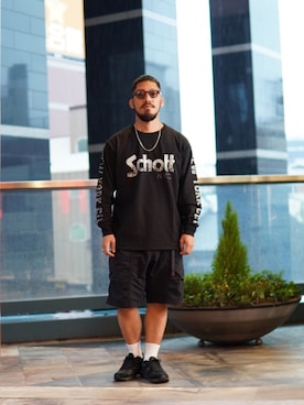 「schott(ショット)のアイテム(ネックレス)」を使った、matsuokaさん(メンズ・170cm)の秋コーディネート