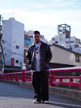 「schott(ショット)のアイテム(ネックレス)」を使った、matsuokaさん(メンズ・170cm)の秋コーディネート