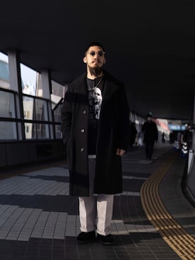 「schott(ショット)のアイテム(ネックレス)」を使った、matsuokaさん(メンズ・170cm)の冬コーディネート