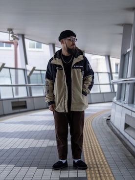 「schott(ショット)のアイテム(ネックレス)」を使った、matsuokaさん(メンズ・170cm)の冬コーディネート