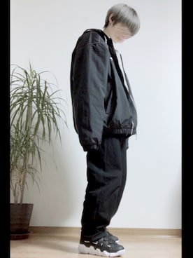 「NIKE(ナイキ)のアイテム(ナイロンジャケット)」を使った、Natsuさん(レディース・160cm)の冬コーディネート