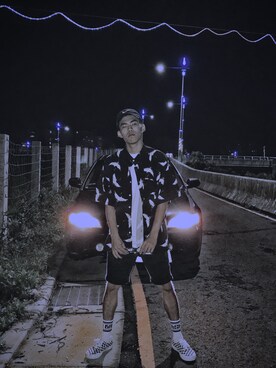 「VANS(バンズ)のアイテム(ビーチサンダル)」を使った、Hungdaさん(メンズ・170cm)の冬コーディネート