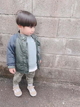 「NIKE(ナイキ)のアイテム(ジャケット/アウター)」を使った、こっちゃんさん(キッズ・90cm)の春コーディネート