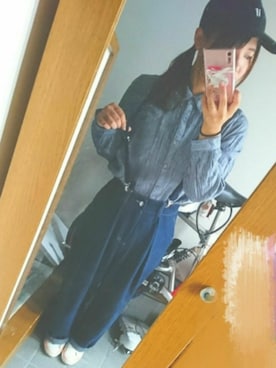 「SPINNS(スピンズ)のアイテム(サスペンダー)」を使った、す んさん(レディース・150cm)の秋コーディネート