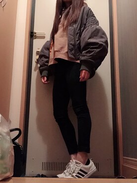 konchanさんの「TUCK SLEEVE OVER MA-1（SLY | スライ）」を使ったコーディネート