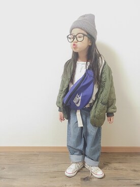 「NIKE(ナイキ)のアイテム(バッグ)」を使った、RYURYUさん(キッズ・110cm)の冬コーディネート