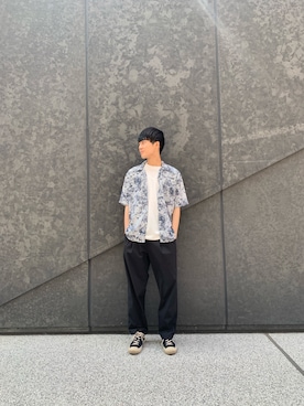 「URBAN RESEARCH(アーバンリサーチ)のコットン/ナイロンポケットTシャツ(Tシャツ/カットソー、ホワイト系)」を使った、爽さん(メンズ・172cm)の夏コーディネート