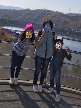 「NIKE(ナイキ)のアイテム(帽子)」を使った、ひろさちさん(メンズ・120cm)の秋コーディネート