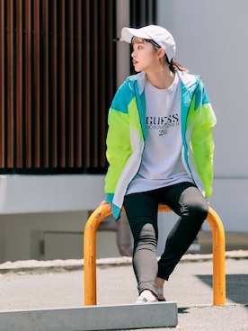 「NIKE(ナイキ)のアイテム(ナイロンジャケット)」を使った、Rooptokyoさん(レディース・165cm)の夏コーディネート