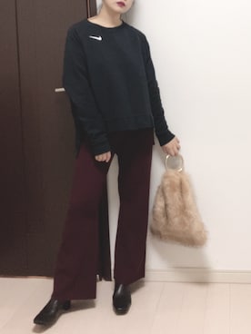「NIKE(ナイキ)のアイテム(スウェット)」を使った、コマじろうさん(レディース・149cm)の秋コーディネート