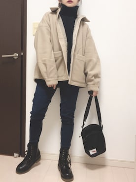「NIKE(ナイキ)のアイテム(バッグ)」を使った、コマじろうさん(レディース・149cm)の冬コーディネート