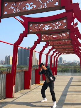 「NIKE(ナイキ)のアイテム(ショルダーバッグ)」を使った、Kaly_Xiaoさん(メンズ・175cm)の夏コーディネート