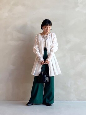 「SENSE OF PLACE by URBAN RESEARCH(センスオブプレイスバイアーバンリサーチ)のスクエアトウセンターシームストレッチブーツ(その他シューズ、ブラック系)」を使った、chi_chanさん(レディース・147cm)の春コーディネート